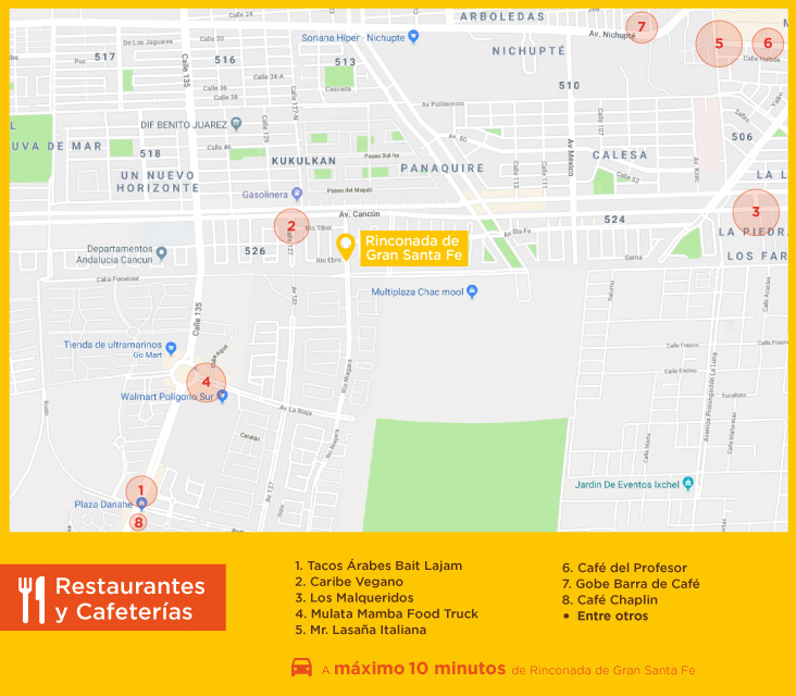 Rinconada Gran Santa Fe Restaurantes Cafeterias casas nuevas en venta en cacun