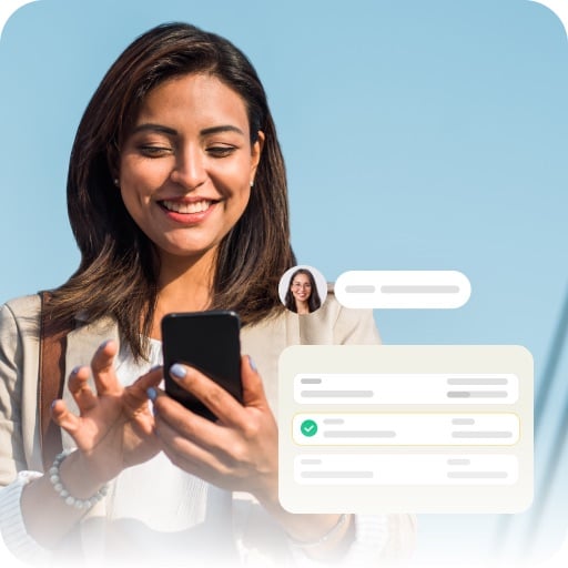 Persona respondiendo preguntas en la app