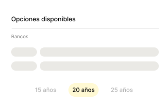 Opciones de crédito disponibles